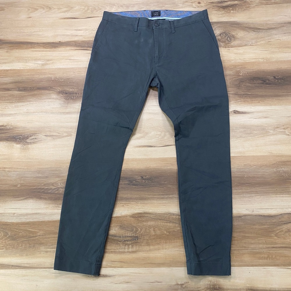J.Crew Chino Pants 31x30 250 Skinny Stretch Cotton Twill Trousers Grey AB614